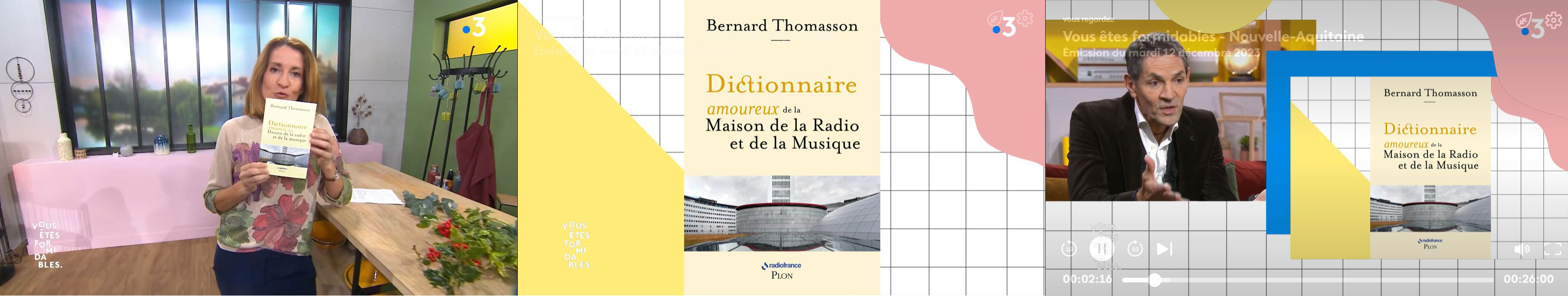 Dictionnaire amoureux de la maison de la radio et de la musique - Bernard Thomasson-  France 3 Aquitaine - 12 décembre 2023 - Vanessa Finot - Livre - 60 ans de La Maison de la Radio