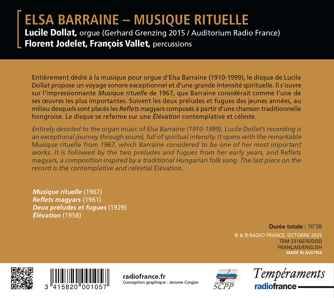 Elsa Barraine. Musique Rituelle