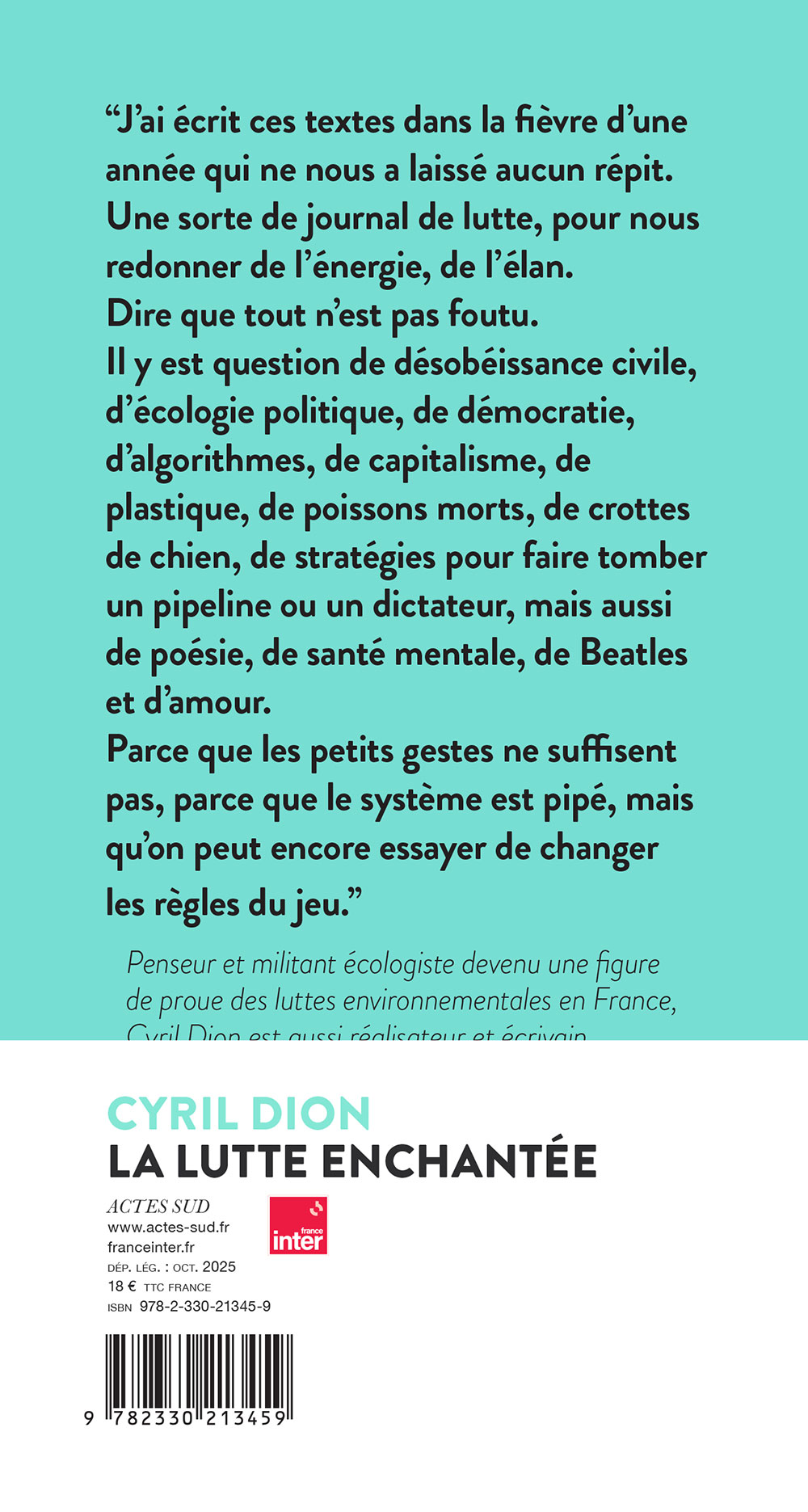 La lutte enchantée. Cyril Dion_C4 bandeau