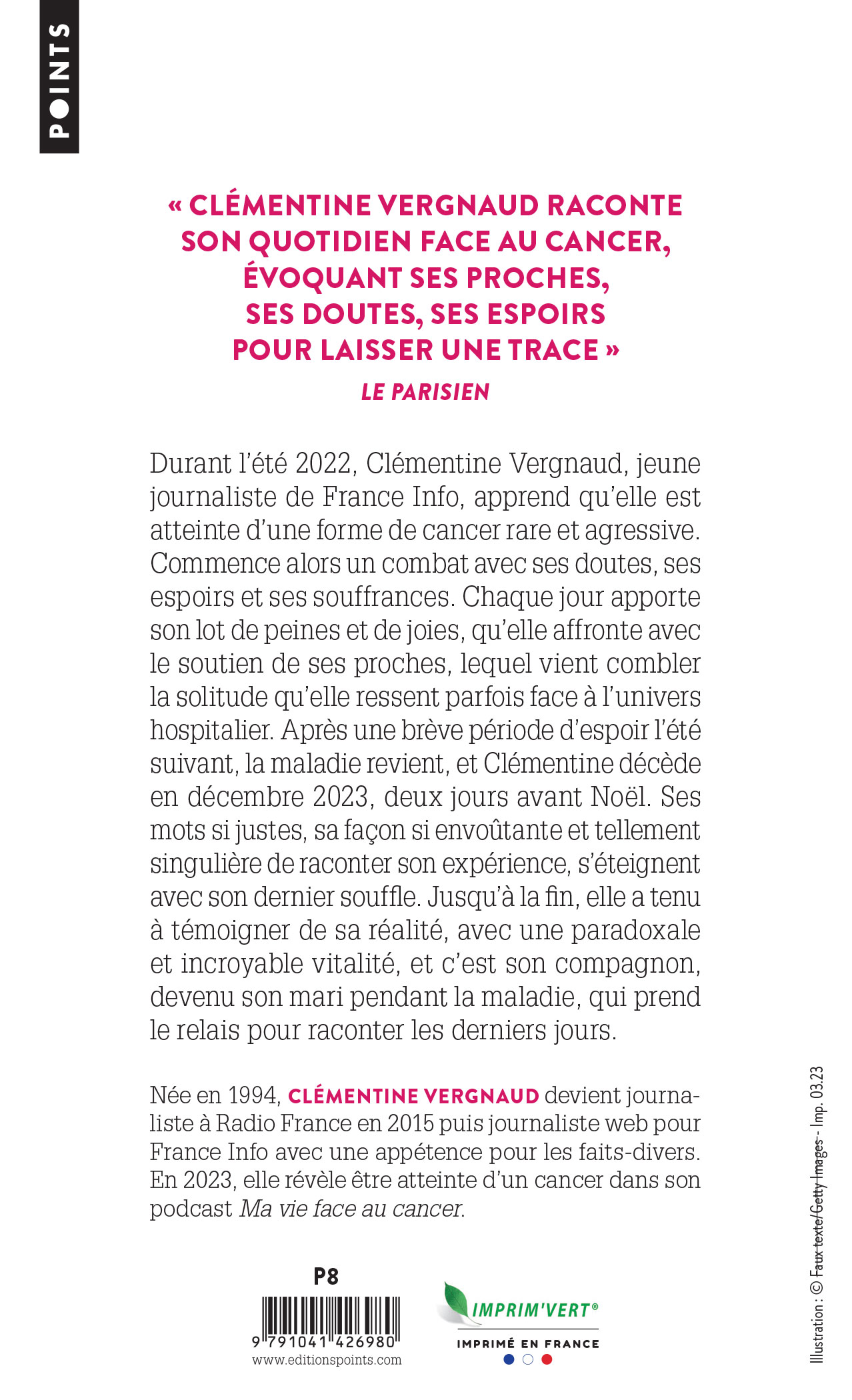 Le Journal de Clémentine - Poche. Clémentine Vergnaud_verso