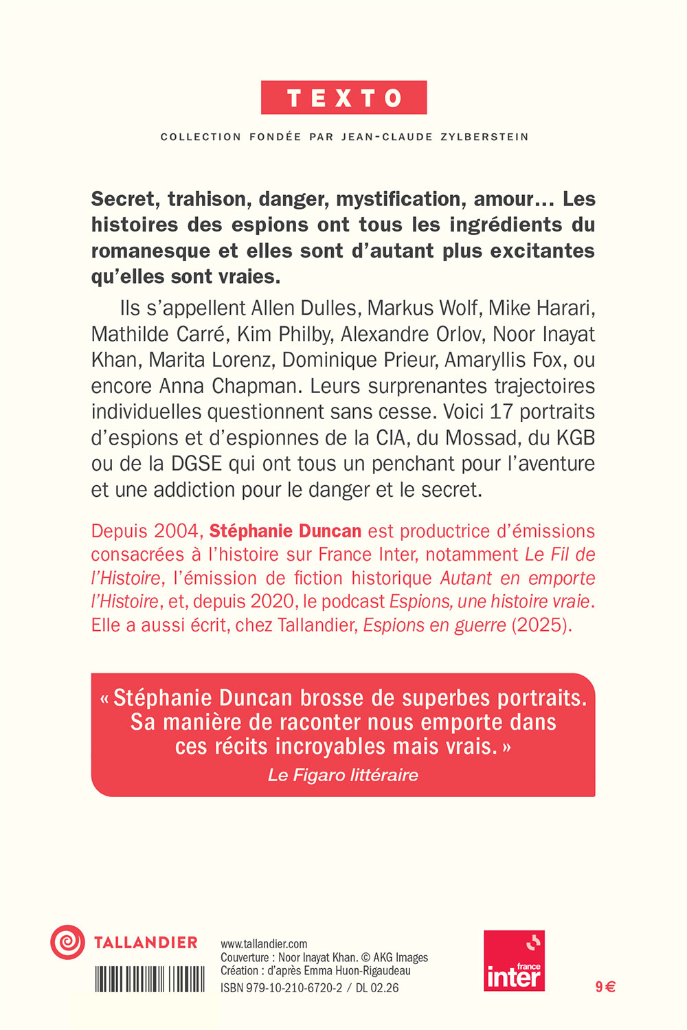 Espions. Une histoire vraie. Stéphanie Duncan_Poche_C4