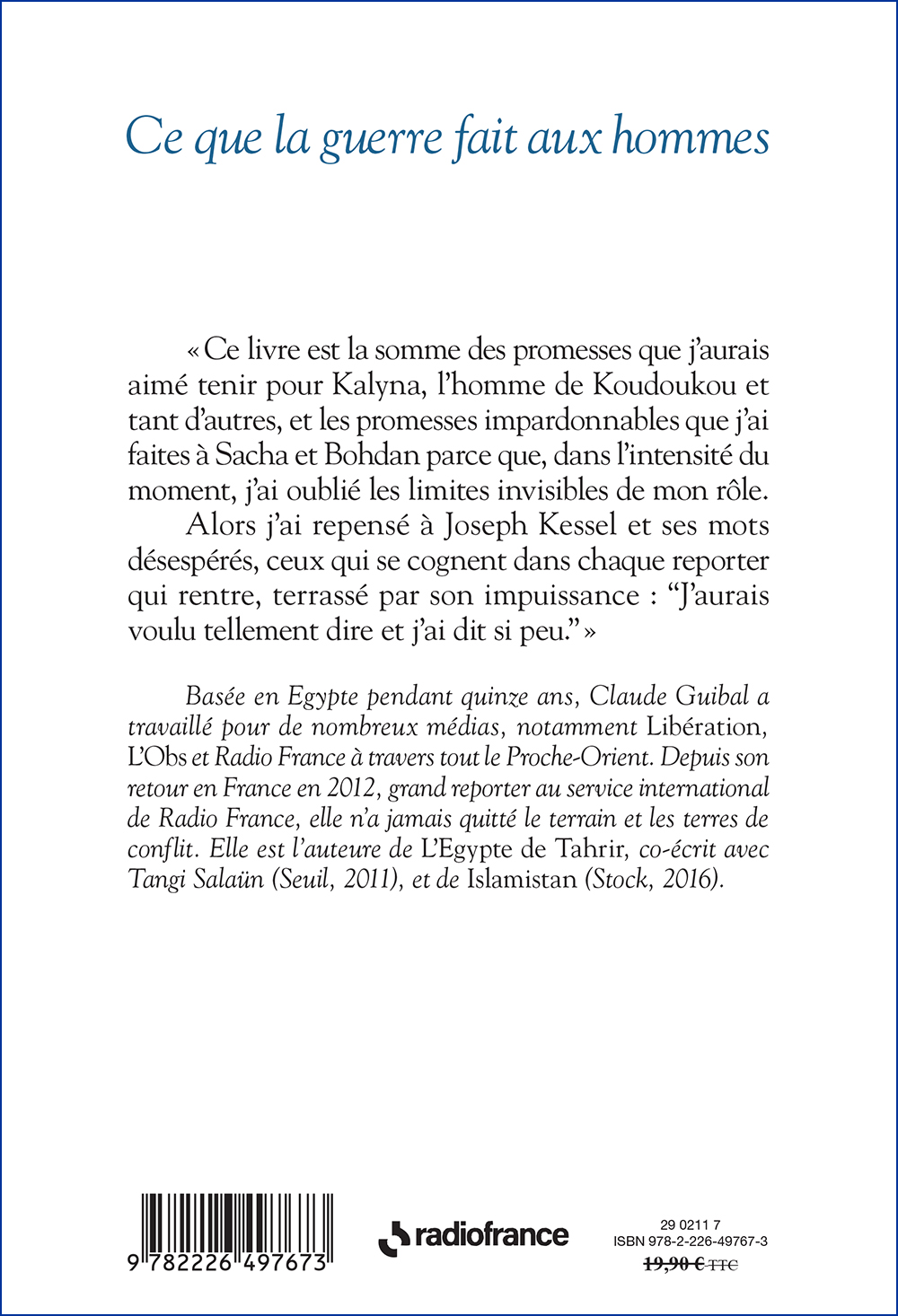 Ce que la guerre fait aux hommes. Claude Guibal_verso
