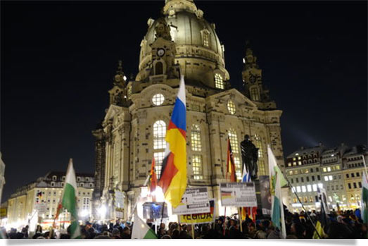 Manifestation de Pediga dans les rues de Dresde