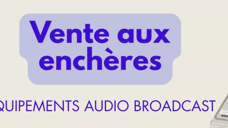 Vente aux enchères de matériels audio broadcast jusqu'au 3 avril 2026