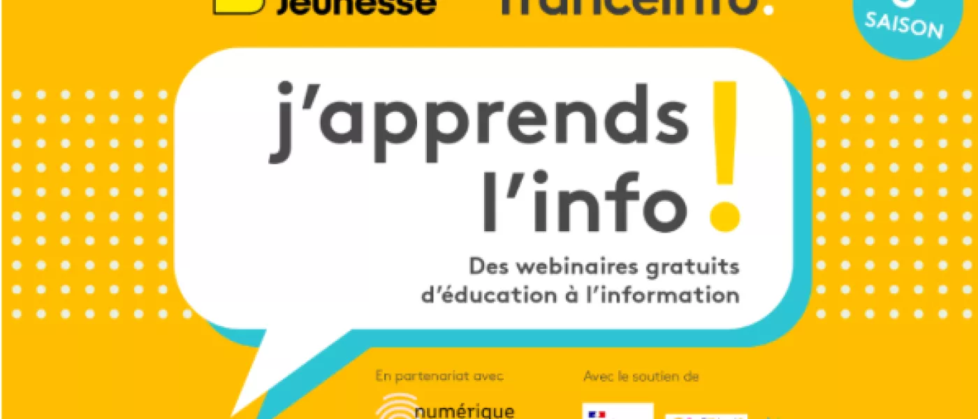franceinfo - nouveaux webinaires "J'apprends l'info !" avec Bayard Jeunesse