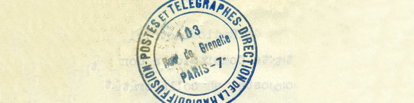 Cachet administratif PTT Radiodiffusion, années 1930