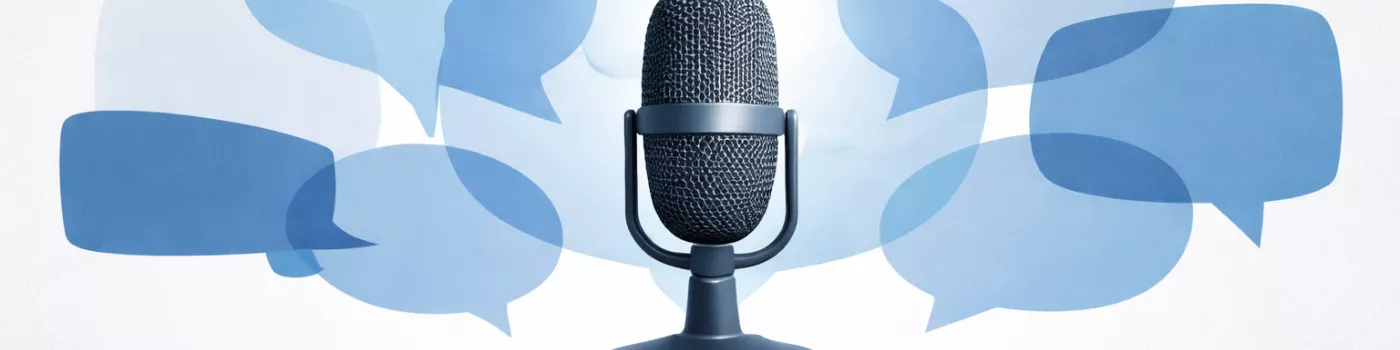 illustration comité éthique bulles et micro