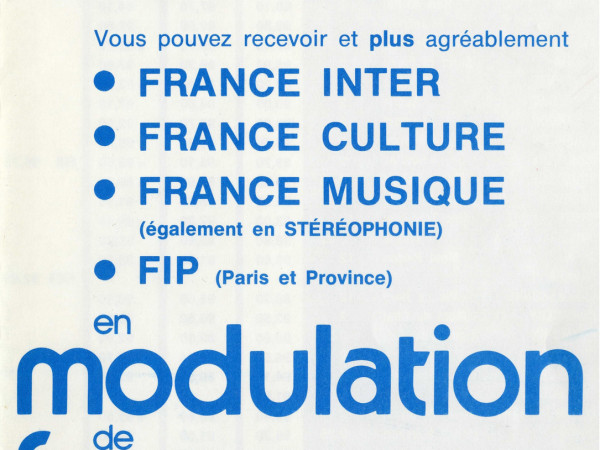 Dépliant Radio France avec les fréquences FM