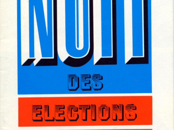 Dépliant Radio France à l’occasion de la soirée spéciale organisée pour l'annonce des résultats des élections présentielles américaines en 1976