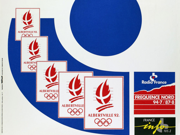 Affiche Radio France pour les Jeux Olympiques d’hiver d’Albertville en 1992