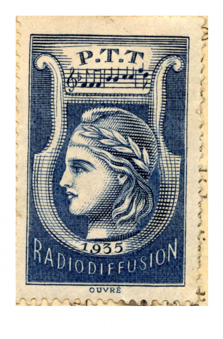 Vignette de redevance, timbre Radiodiffusion PTT, 1935