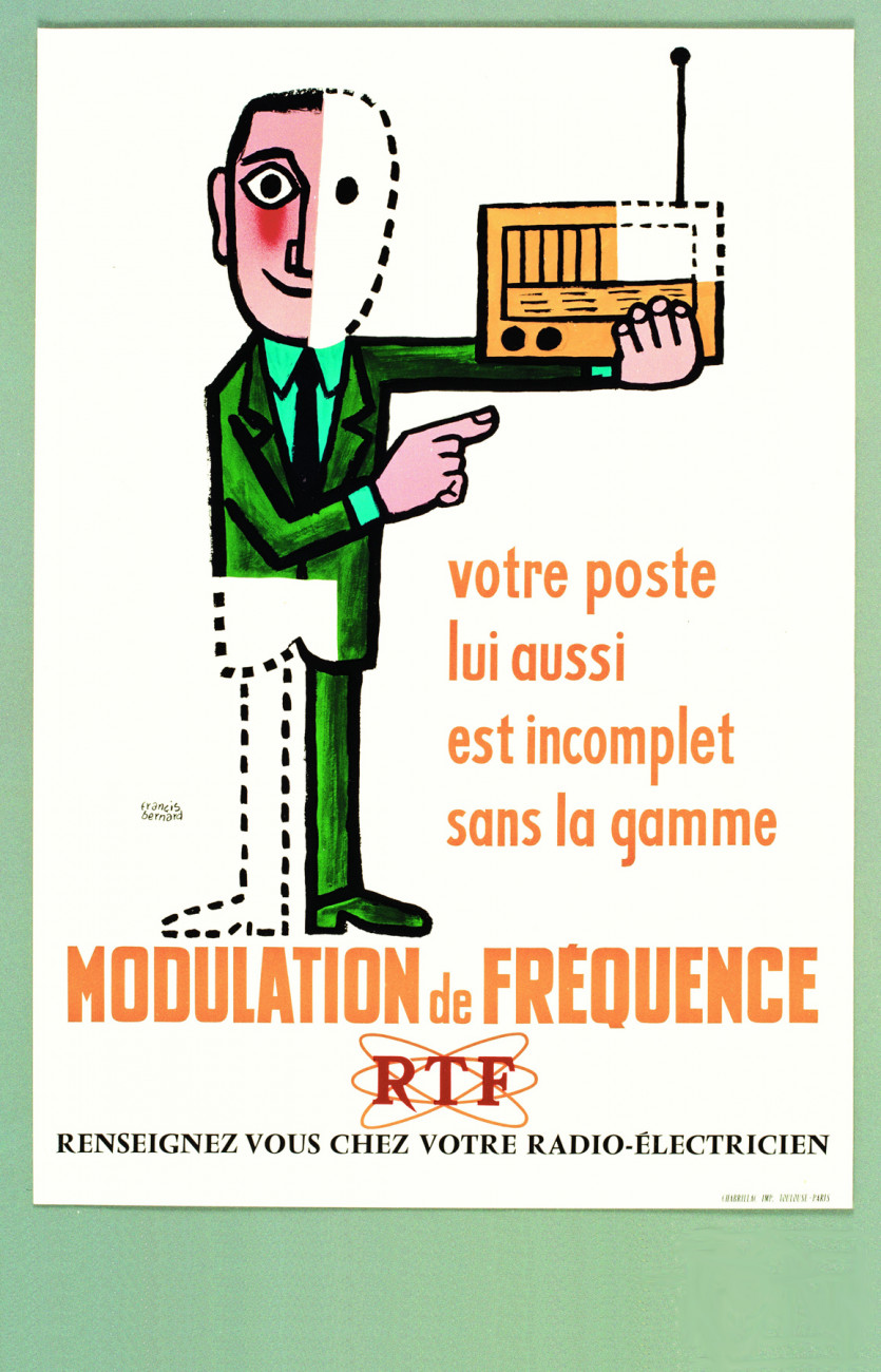 Affiche de la RTF pour la modulation de fréquence, vers 1963