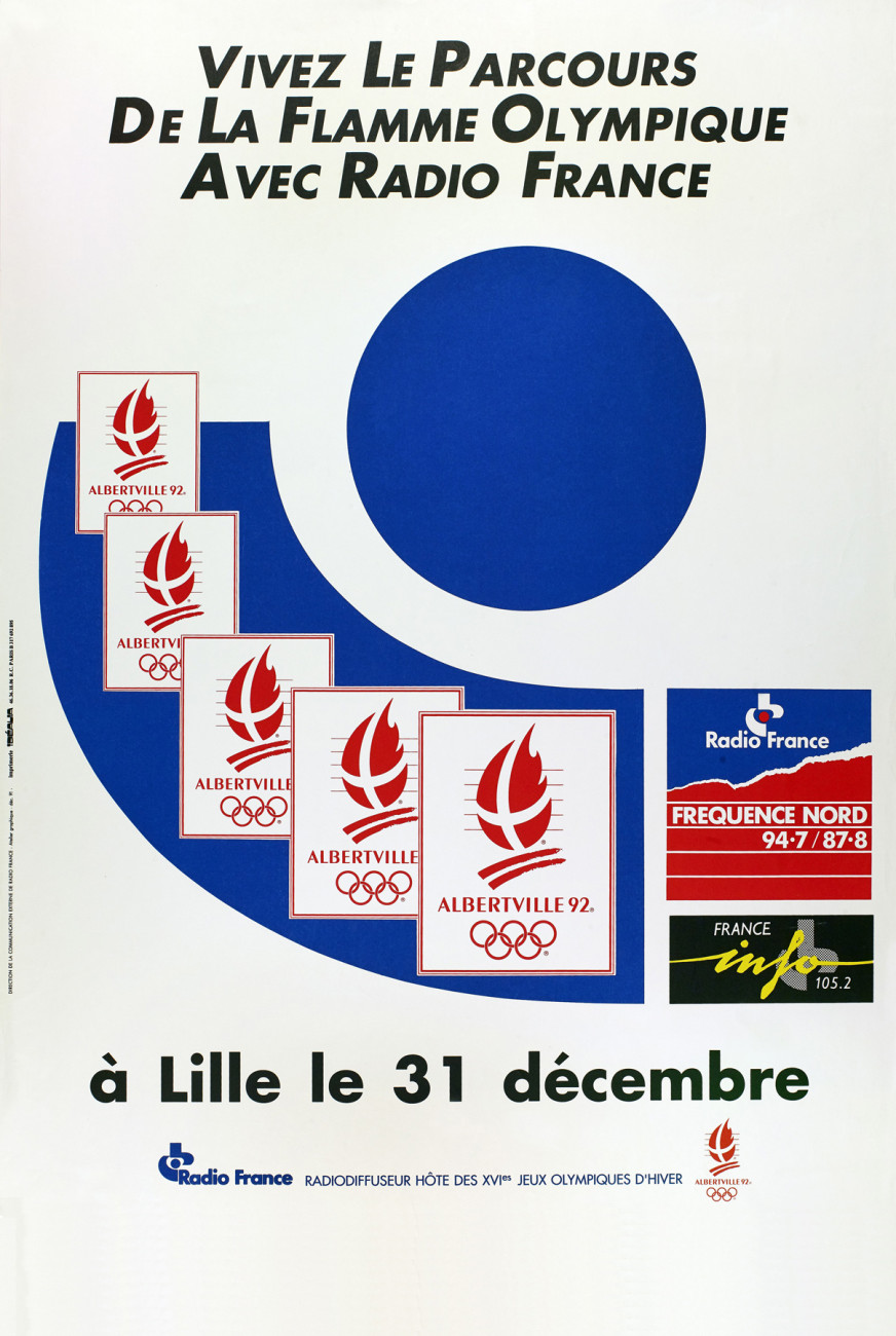 Affiche Radio France pour les Jeux Olympiques d’hiver d’Albertville en 1992