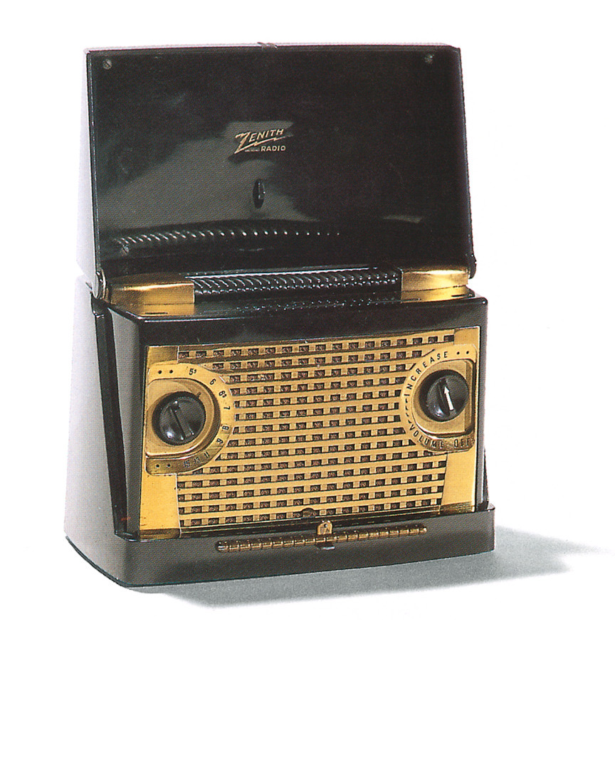 Récepteur radio Zenith, modèle miniature, fonctionne sur secteur ou pile, ondes moyennes, 1946