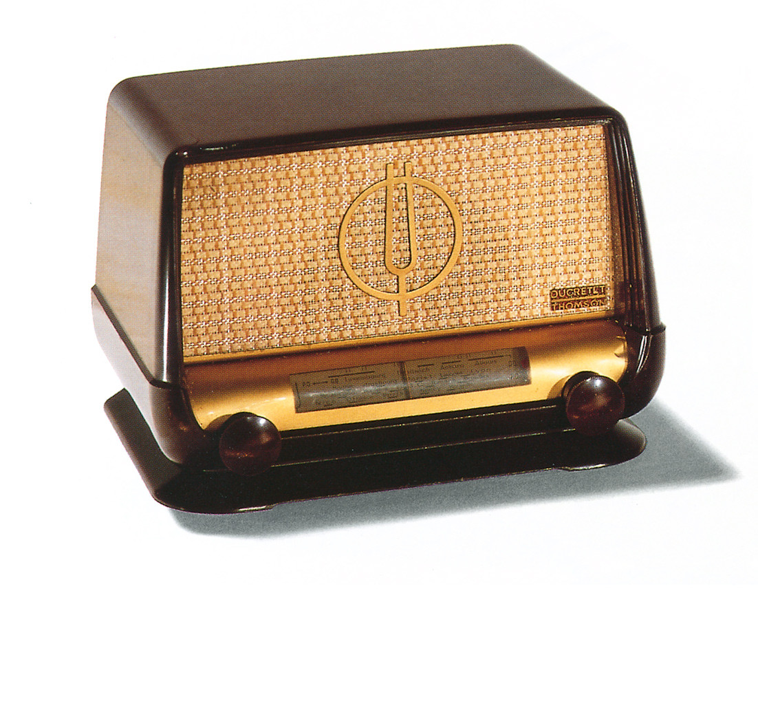 Récepteur radio Ducretet-Thomson, modèle miniature, tous courants PO-GO, 1947