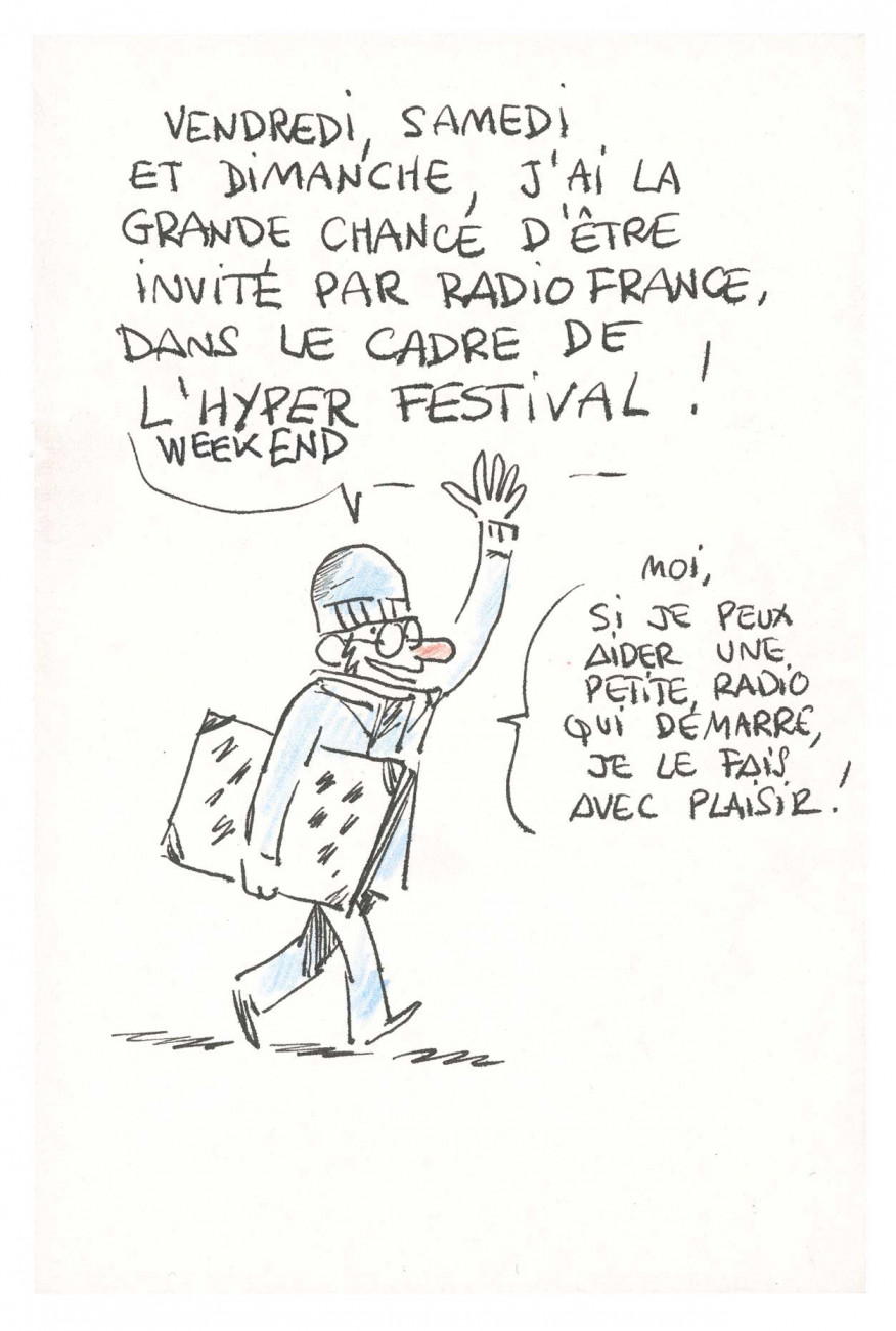 Journal de bord d'Hyper Weekend Festival 2023 dessiné par © Alfred