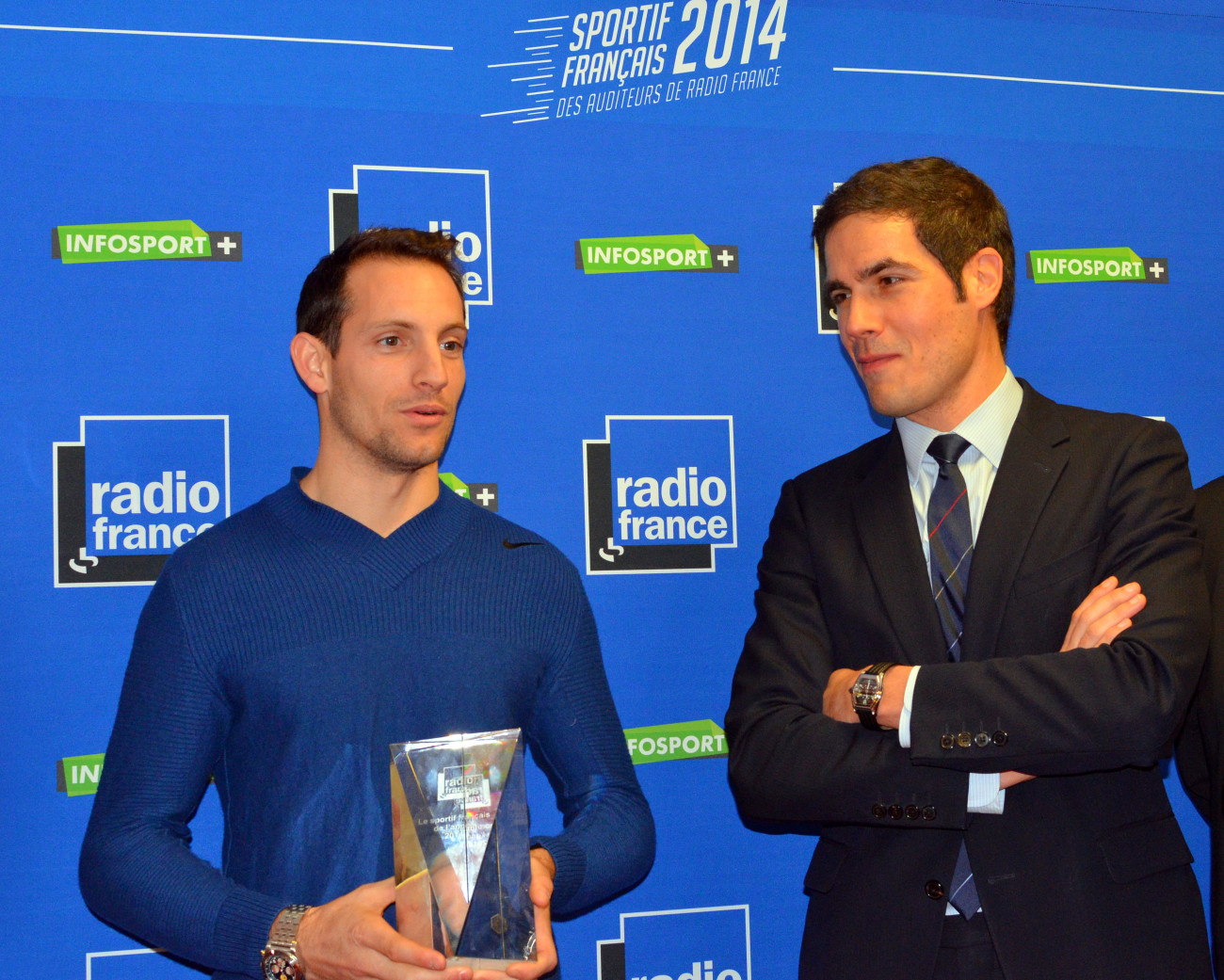 Renaud Lavillenie a reçu le trophée du sportif français 2014 des auditeurs de Radio France. crédit photo : RF/Alexandre Chassignon