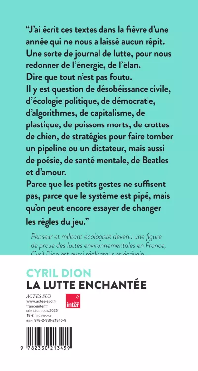 La lutte enchantée. Cyril Dion_C4 bandeau