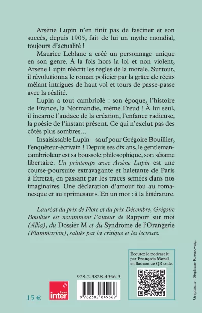 Un printemps avec Arsène Lupin. Grégoire Bouillier_verso