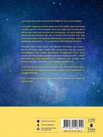 La boussole céleste du papillon. Benoit Prospéro_verso