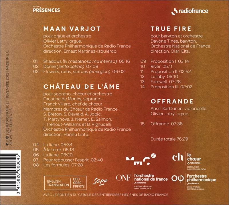 Kaija Saariaho - Présences_verso