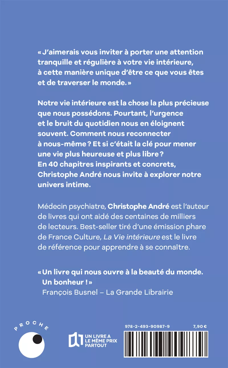 La vie intérieure. Christophe André - Poche_Verso