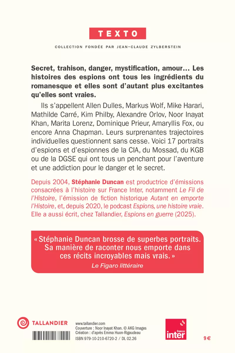 Espions. Une histoire vraie. Stéphanie Duncan_Poche_C4