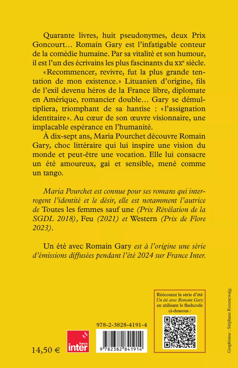 Un été avec Romain Gary. Maria Pourchet_verso