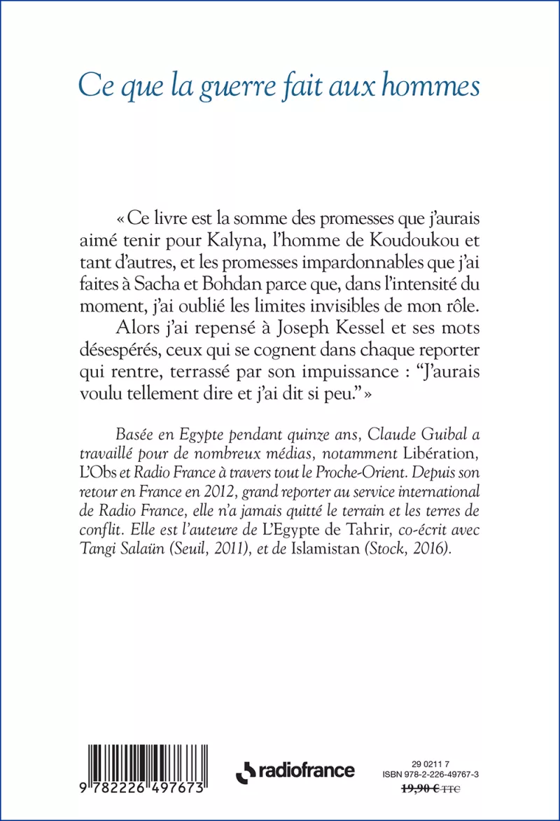 Ce que la guerre fait aux hommes. Claude Guibal_verso