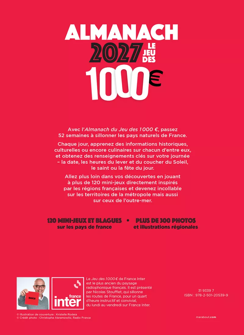Almanach le Jeu des 1000€. Nicolas Stoufflet_verso