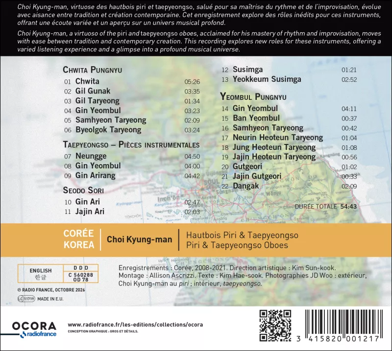 COREE. Hautbois Piri & Taepyeongso_verso