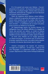 Un hiver avec Matisse. Antoine Compagnon_verso